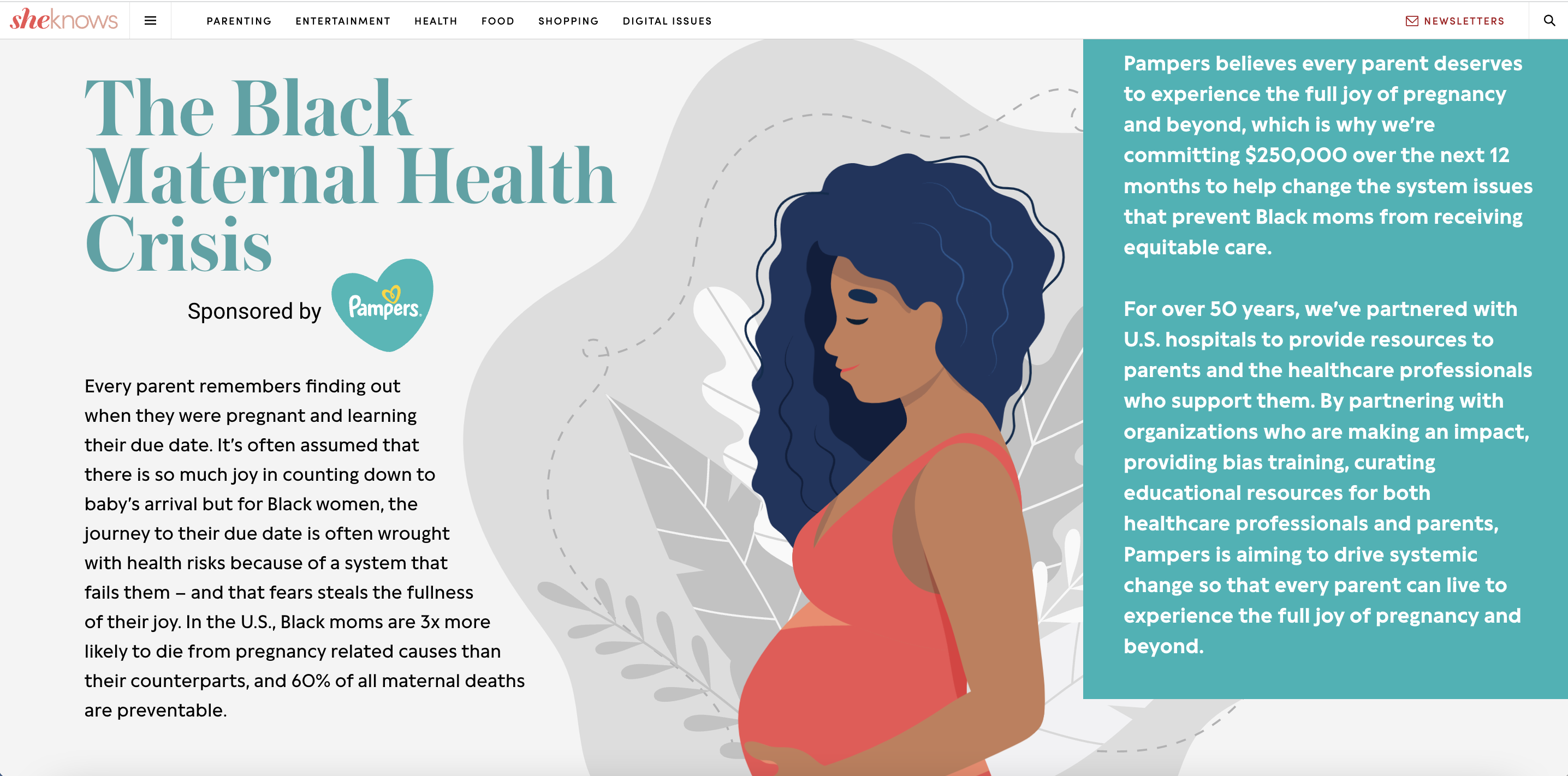 The Black Maternal Health Crisis SheKnows + Pampers